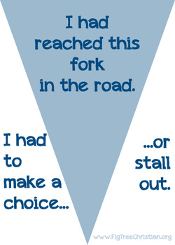 I had reached this fork in the road. I had to make a choice or stall out.